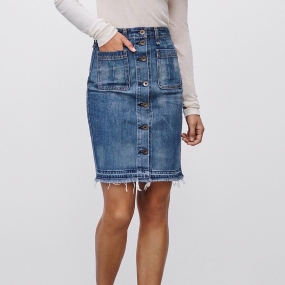 Rag & Bone Santa Cruz Denim Mini Skirt Blue Size 28